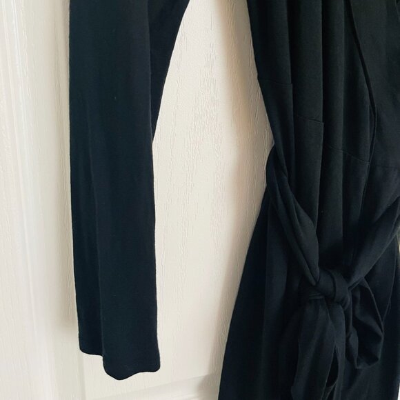 Banana Republic Classic Black Long Sleeve Rayon Wrap Dress - Picture 5 of 14